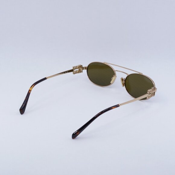 🕶️ New Miu Miu MU54ZS 7OE09Z Sunglasses - Brass Gold Frame, Dark Brown Lenses - Picture 11 of 12